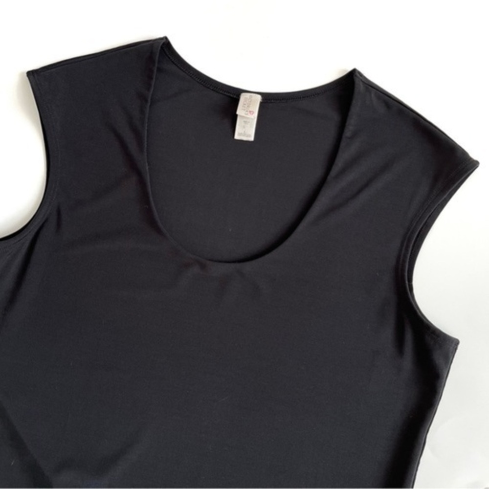 Victoria’s Secret Vintage Black Form Fitting Scoop Neck Blouse Size Large